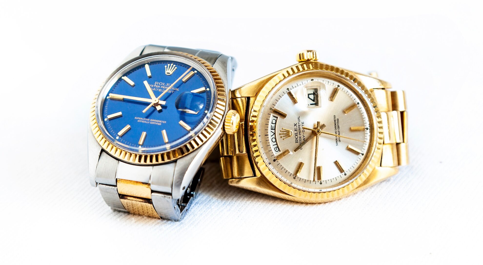 Rolex Oyster Perpetual Day- Date and Oyster Blue 白底藍字腕錶 勞力士腕錶