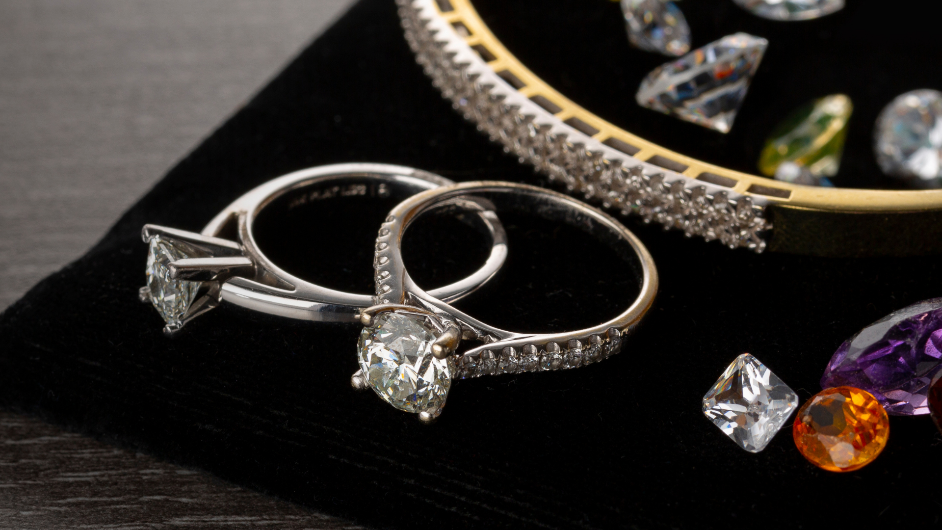 Diamond rings and gemstones