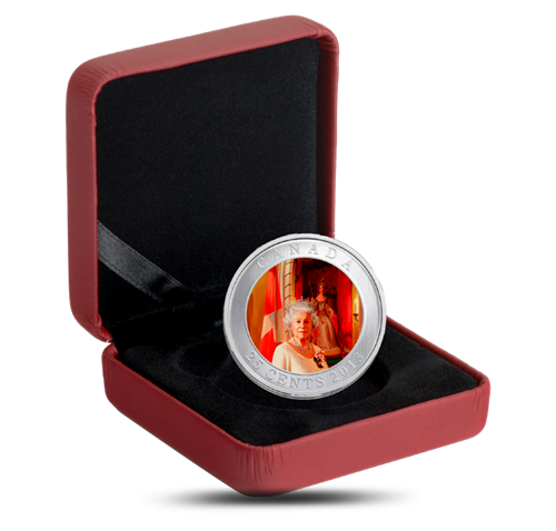 2013 25 cents Queen Elizabeth II Coronation Coloured Coin in box