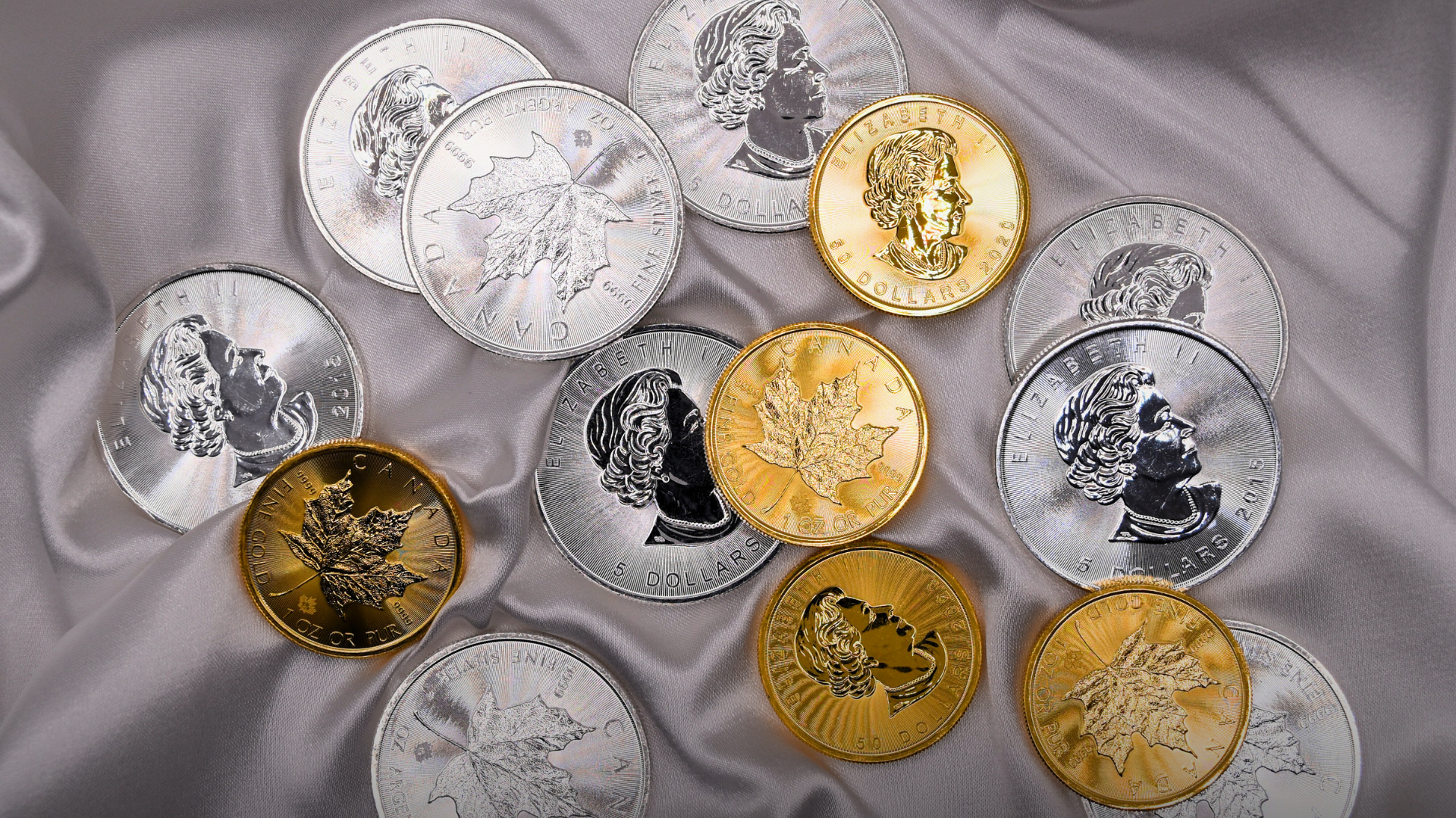 Canadian Gold and Silver Maple Leafs